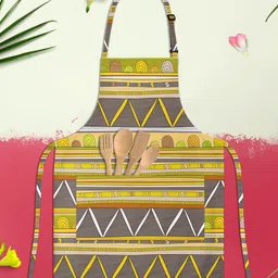 ArtzFolio Green & Yellow Printed Cotton Apron-picture-14