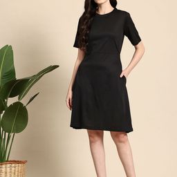 Mast & Harbour Round Neck A-Line Dress-image-22