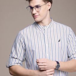 Nautica Premium Slim Fit Striped Pure Cotton Casual Shirt-picture-36