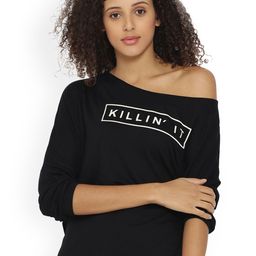 Campus Sutra Women Black Printed Top-image-52