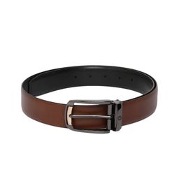 Louis Philippe Men Brown Solid Leather Belt-picture-32