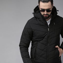 The Roadster Lifestyle Co Men Black Solid Jacket-image-40
