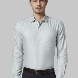 Park Avenue Men Green Slim Fit Checked Formal Shirt-image-13