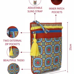 Anekaant Geometric Printed Structured Sling Bag image 3