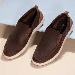 Red Chief Men Memory Foam Leather Penny Loafers-image-77