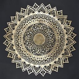 Exotic India Gold Toned Wall Hanging Mandala Art-image-51