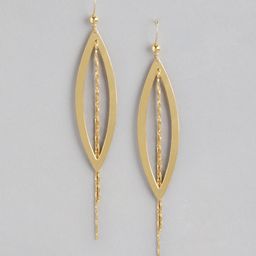 Carlton London Gold-Plated Oval Drop Earrings-image-4