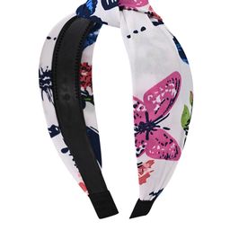 BuckleUp Women White & Pink Printed Knot Detailed Hairband-image-49