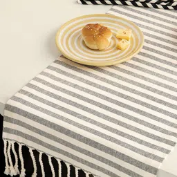 ellementry Black & Beige Striped Table Runner-picture-41
