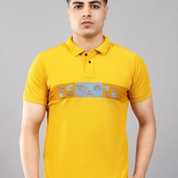 MEGHZ Men Typography Printed Slim Fit Polo T-shirt-image-17