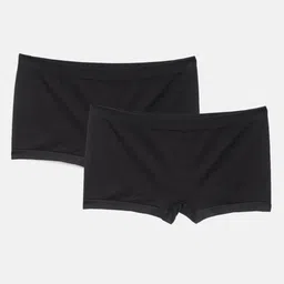 Marks & Spencer Kids Pack of 2 Black Solid Trunks T713476S-picture-54