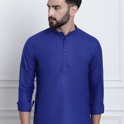 SOJANYA Men Solid Cotton Blend Kurta-picture-19