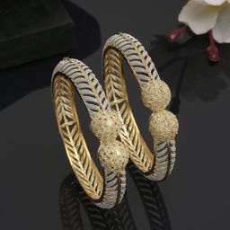 YouBella Set of 2 Gold-Plated Studded Bangles-82