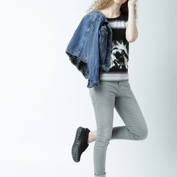 Huetrap Women Black Printed Round Neck T-shirt-image-47