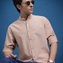 The Roadster Lifestyle Co. Men Classic Striped Pure Cotton Casual Shirt-image-60