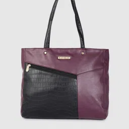 Caprese Purple Textured Structured Shoulder Bag-18