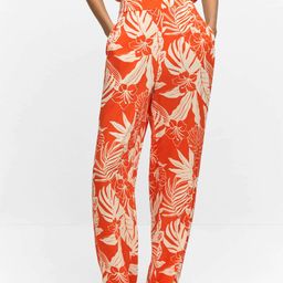 MANGO Women Tropical Printed High-Rise Trousers-image-67