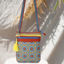 Anekaant Geometric Printed Structured Sling Bag-24