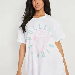 Boohoo Rolling Stones Printed Oversized T-shirt-image-75