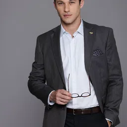 Theme Men Solid Regular Fit Blazer-1