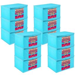 Kuber Industries Blue 12 Pieces Saree Organisers-image-4