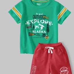 BAESD Boys Printed Round Neck T-shirt with Shorts-picture-42