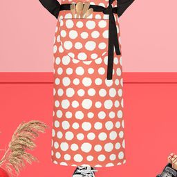 ArtzFolio Black & Red Printed Cotton Waist Apron-23