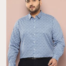 Thomas Scott Plus Size Premium Opaque Printed Pure Cotton Formal Shirt-image-84