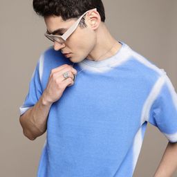 R.Code by The Roadster Life Co. Men Tie and Dye Relaxed Fit Printed T-shirt-image-78