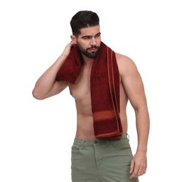 Dollar Maroon & Rust Bamboo 600 GSM Bath Towel-36