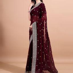 Leelavati Embellished Zari Pure Georgette Saree-picture-21