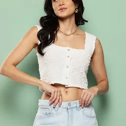 Killer Self-Design Button-Down Square Neck Crop Top-picture-30