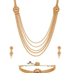 Peora Gold-Plated Kundan Jewellery Set-image-92