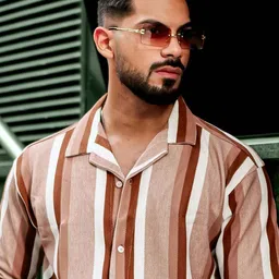 Maniac Comfort Striped Oversized Casual Shirt-image-12