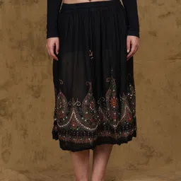 Exotic India Embellished A-Line Mini Skirt-image-49