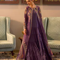 WISHFUL Purple Ethnic Motifs Print Maxi Dress-image-25