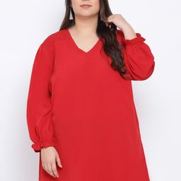 Oxolloxo Women Red Solid Tunic-image-24