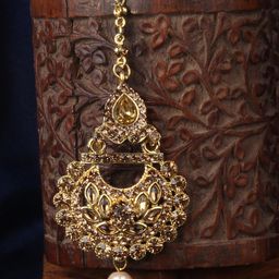 ANIKAS CREATION Women Gold-Plated Kundan Tradtional Ethnic Maangtika-47