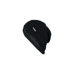 Bunnywave Unisex Black Self Design Beanie-36