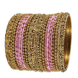 NMII Set Of 20 Zircon Stone Studded Metal Bangles-image-57