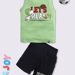 YK X Minute Mirth Boys Peanuts Printed T-Shirt with Shorts-picture-43