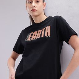 HRX by Hrithik Roshan Women Typography Printed Lifestyle T-shirt-picture-2