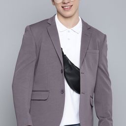 HERE&NOW Men Textured Regular Fit Single-Breasted Blazer-picture-27