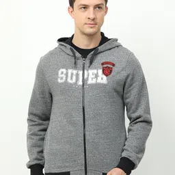 ARDEUR Men Charcoal Printed Hooded Sweatshirt-image-59