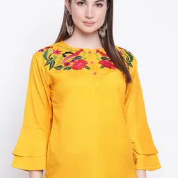 Mayra Women Yellow Printed Top-picture-36