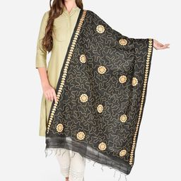 Dupatta Bazaar Black Gotta Patti Embroidered Dupatta-14