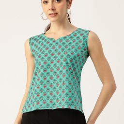 Molcha Ethnic Printed Pure Cotton Top-image-28