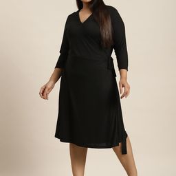 Sztori Plus Size Tie-Up Midi Wrap Dress-picture-14