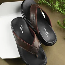 Azzaro Black Men Brown & Black Thong Flip-Flops-17