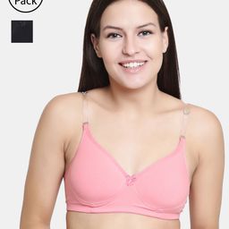 Floret Pack of 2 Solid Non-Wired Lightly Padded T-shirt Bras-picture-25